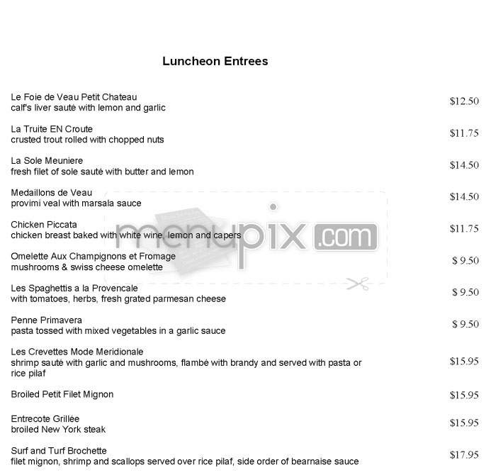 Le Petit Chateau - North Hollywood, CA menu_pic