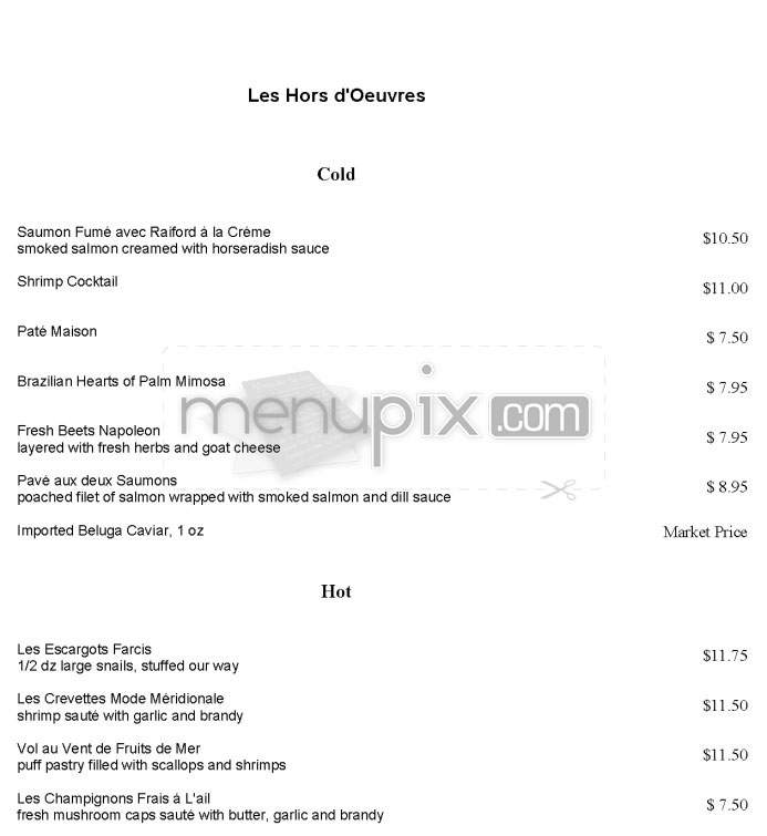 Le Petit Chateau - North Hollywood, CA menu_pic