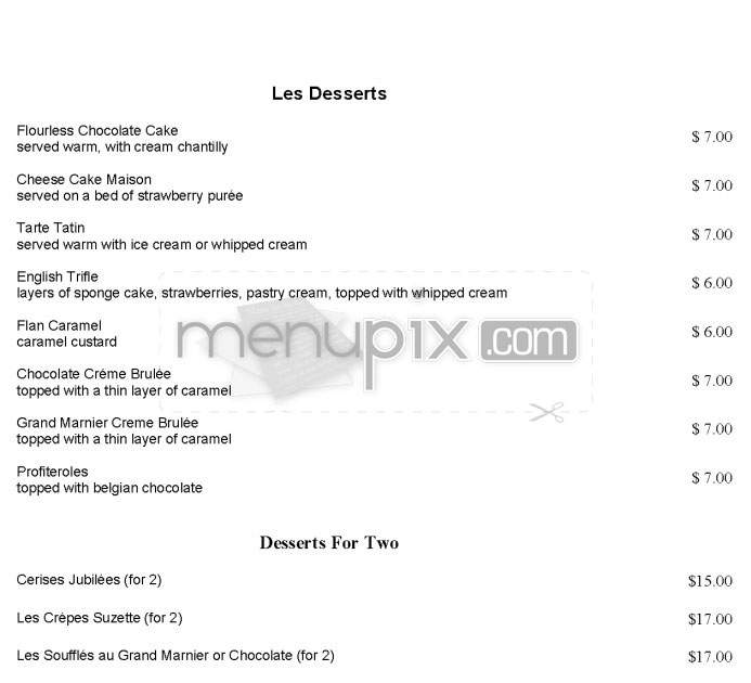 Le Petit Chateau - North Hollywood, CA menu_pic