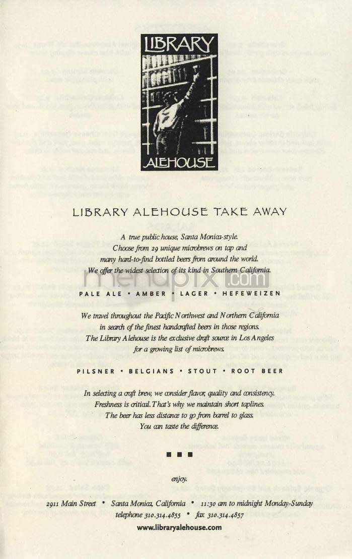 Library Alehouse - Santa Monica, CA menu_pic