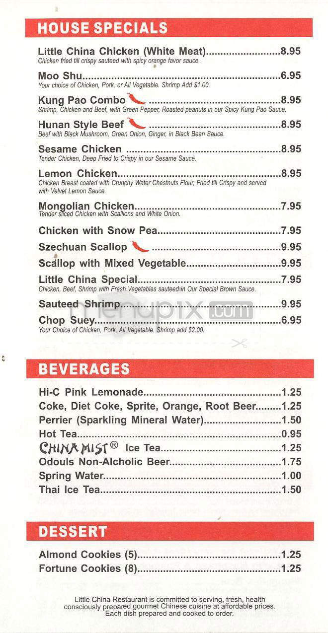 Little China - Los Angeles, CA menu_pic