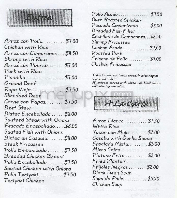 Lili's Cuban Buffet - Pasadena, CA menu_pic