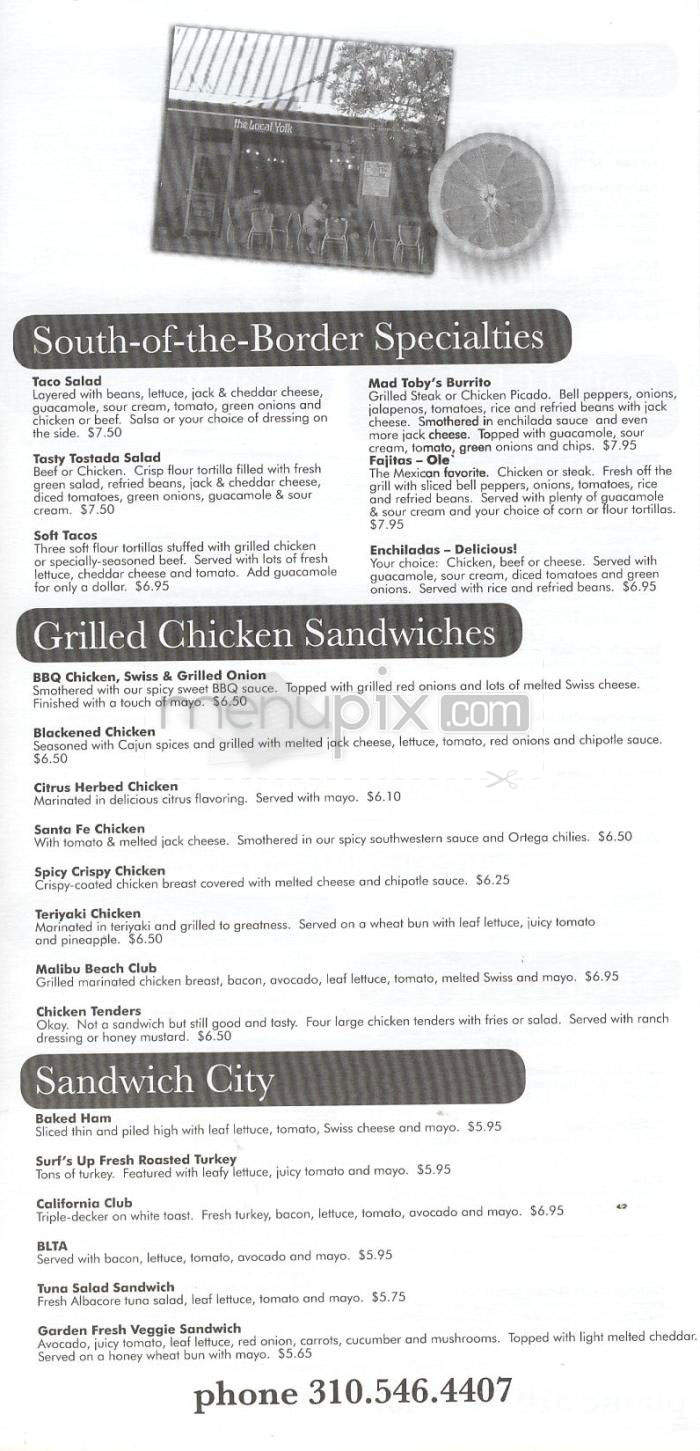The Local Yolk - Manhattan Beach, CA menu_pic