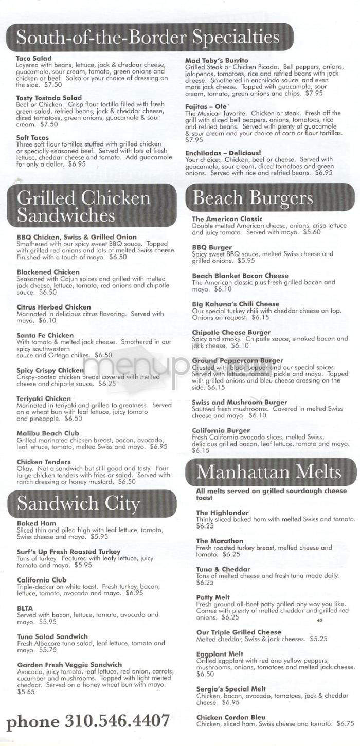 The Local Yolk - Manhattan Beach, CA menu_pic