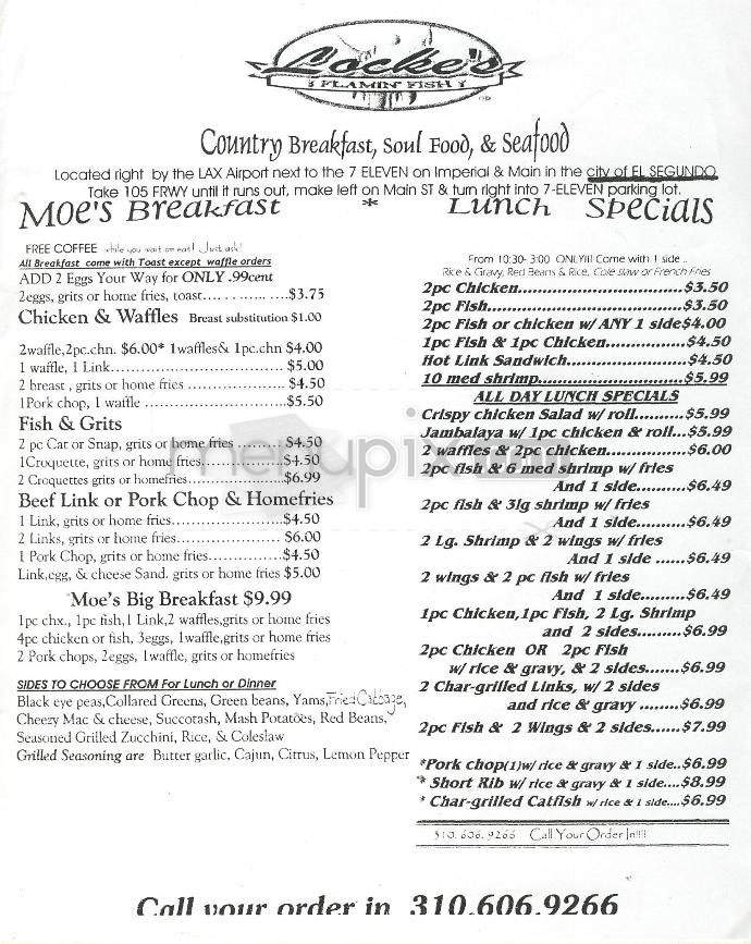 Locke's Flamin' Fish - El Segundo, CA menu_pic