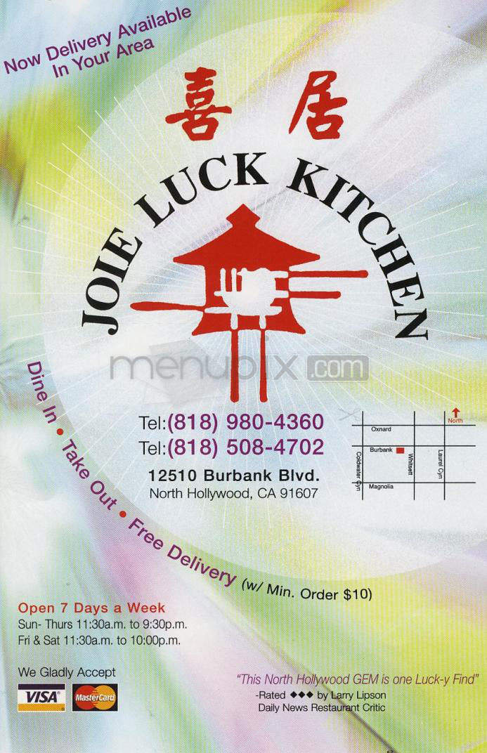 Joie Luck Kitchen - North Hollywood, CA menu_pic