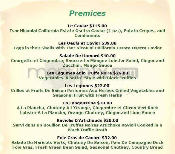L'Orangerie - West Hollywood, CA menu_pic