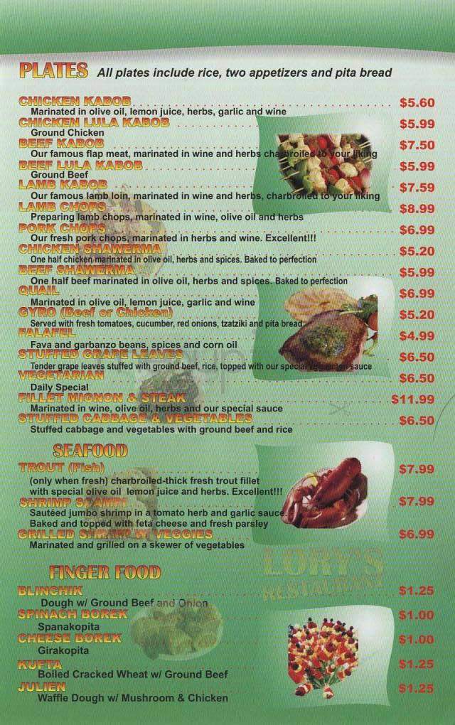 Lory's - Los Angeles, CA menu_pic