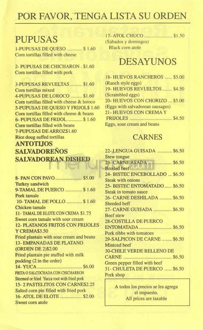 Los Comales - Los Angeles, CA menu_pic