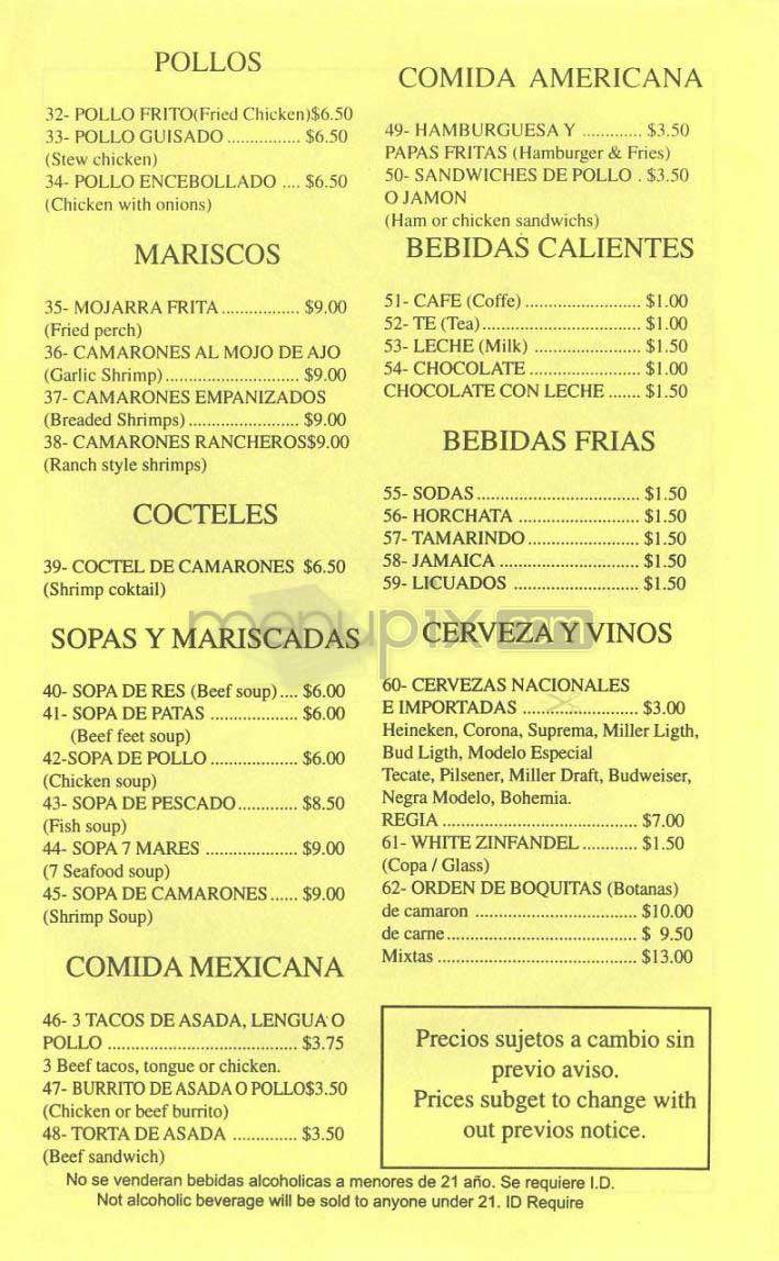 Los Comales - Los Angeles, CA menu_pic