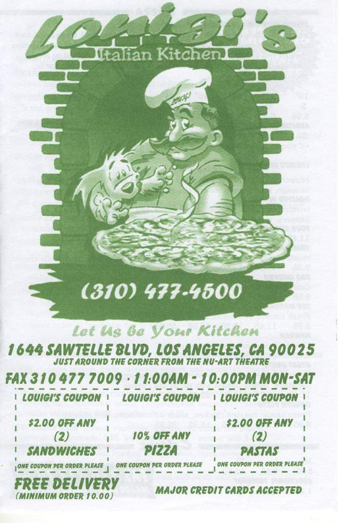 Louigi's Italian Kitchen - Los Angeles, CA menu_pic
