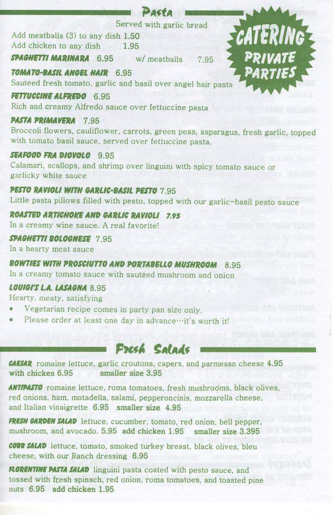 Louigi's Italian Kitchen - Los Angeles, CA menu_pic