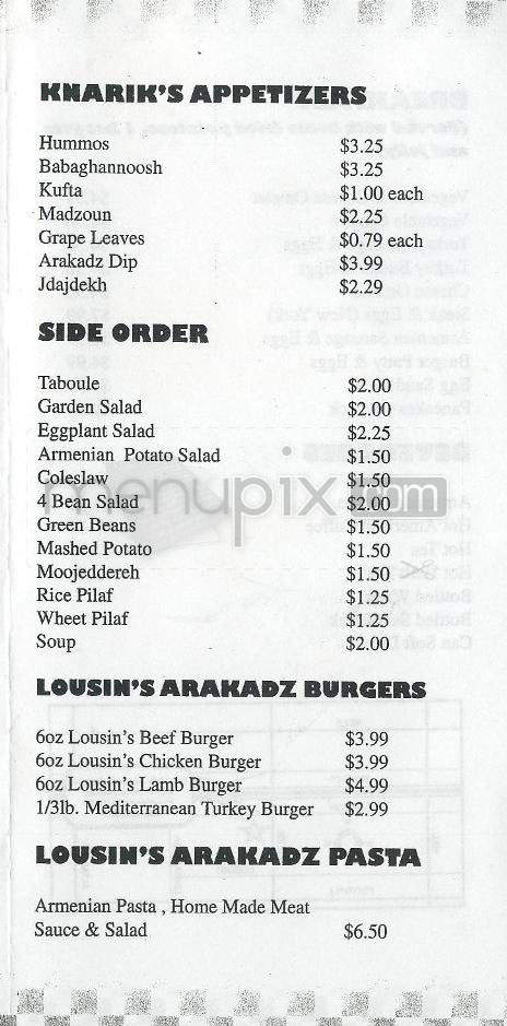 Lousin's Arakadz Cuisine - Pasadena, CA menu_pic