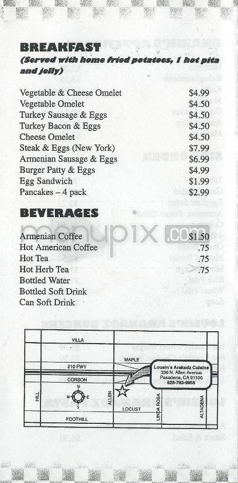 Lousin's Arakadz Cuisine - Pasadena, CA menu_pic