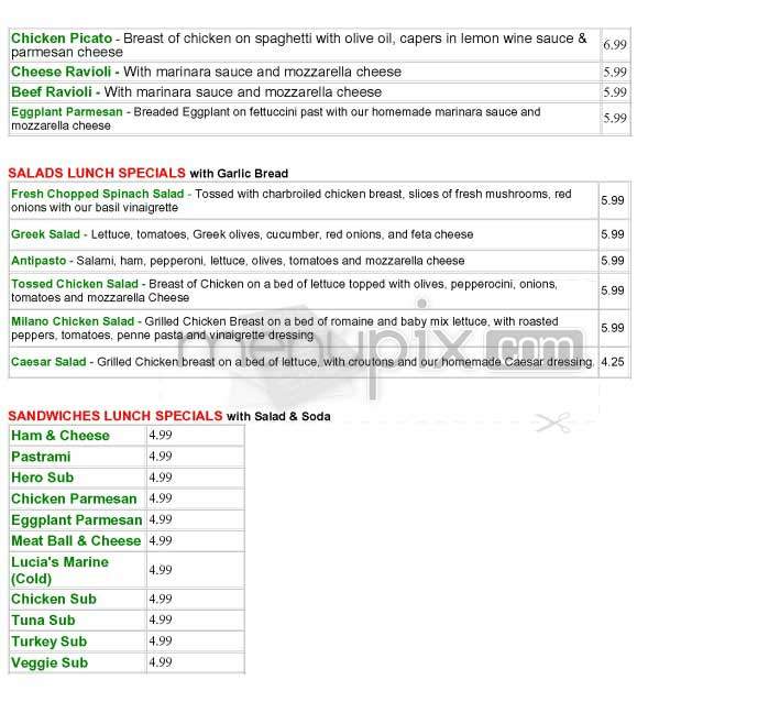 Lucia's Pizza - Los Angeles, CA menu_pic