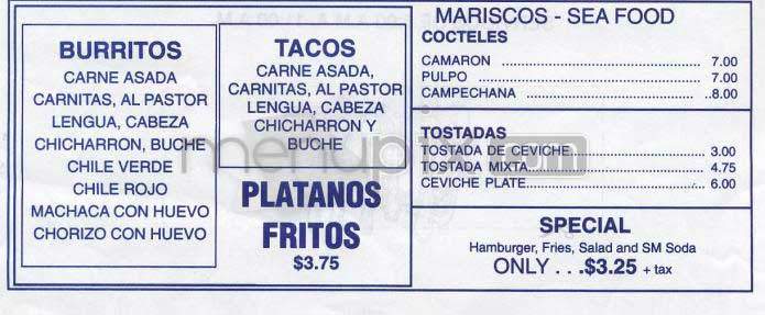 Lucy's Drive In - Los Angeles, CA menu_pic