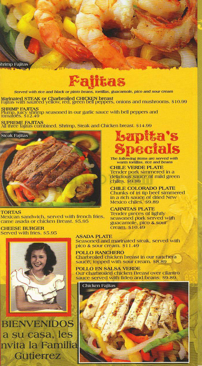 Lupita's Restaurant - Frankfort, IL menu_pic