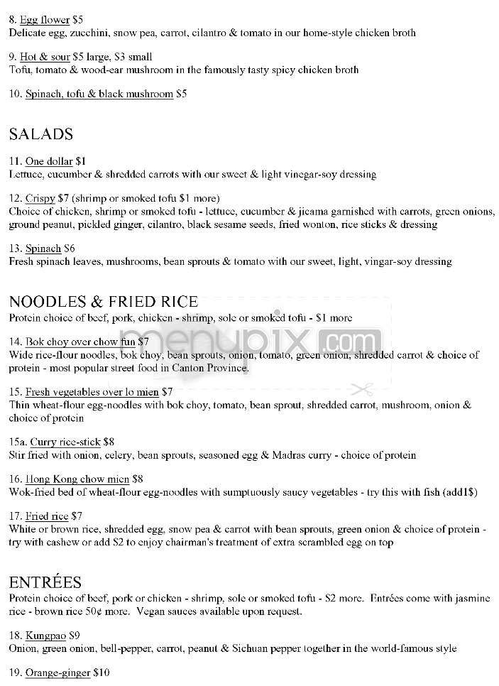 Maos Kitchen - Venice, CA menu_pic