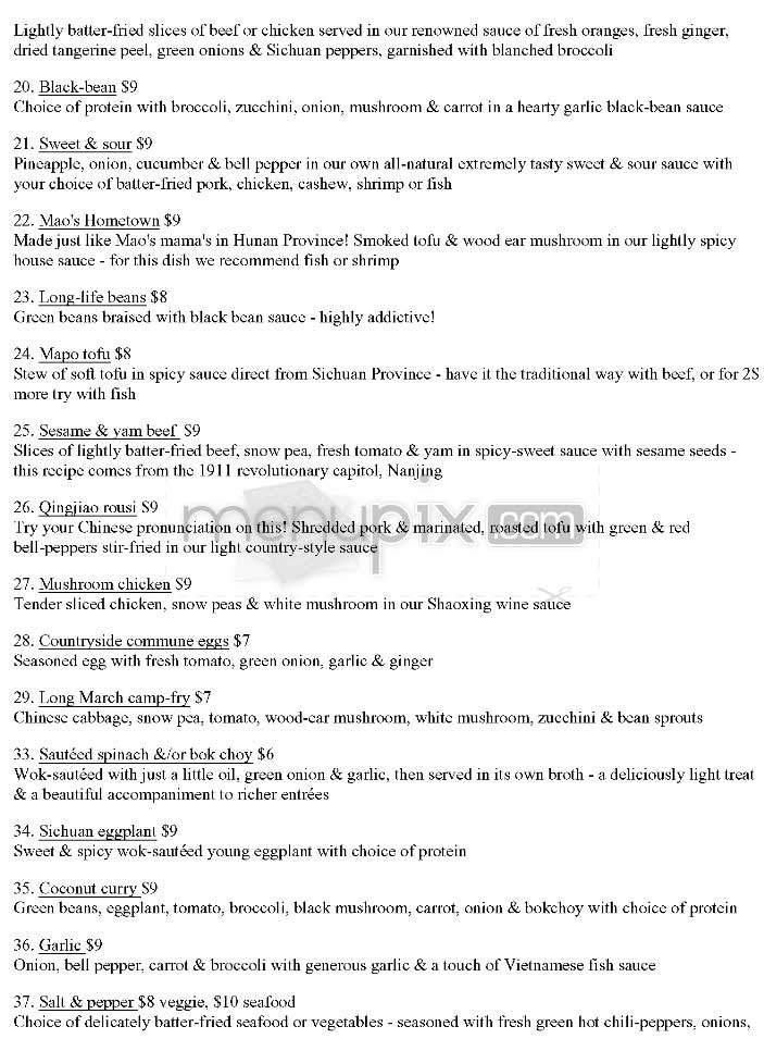 Maos Kitchen - Venice, CA menu_pic