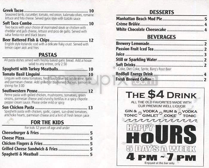 Manhattan Beach Brewing Co - Manhattan Beach, CA menu_pic