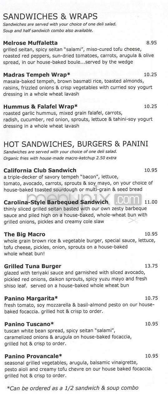 M Cafe de Chaya - West Hollywood, CA menu_pic