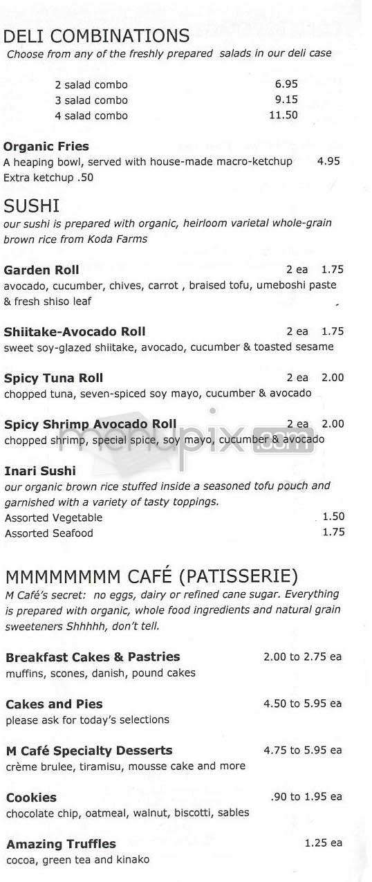 M Cafe de Chaya - West Hollywood, CA menu_pic