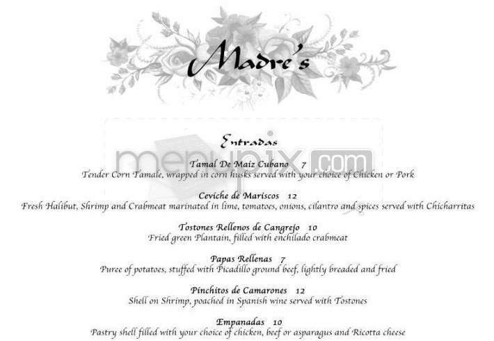 Madres Restaurant - Pasadena, CA menu_pic