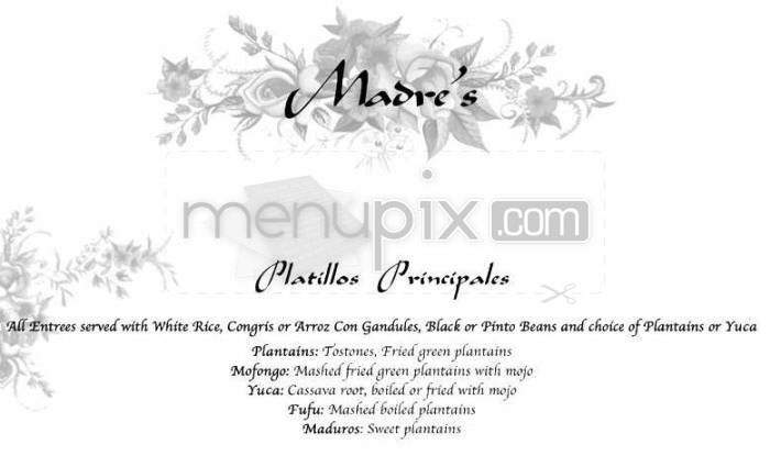 Madres Restaurant - Pasadena, CA menu_pic