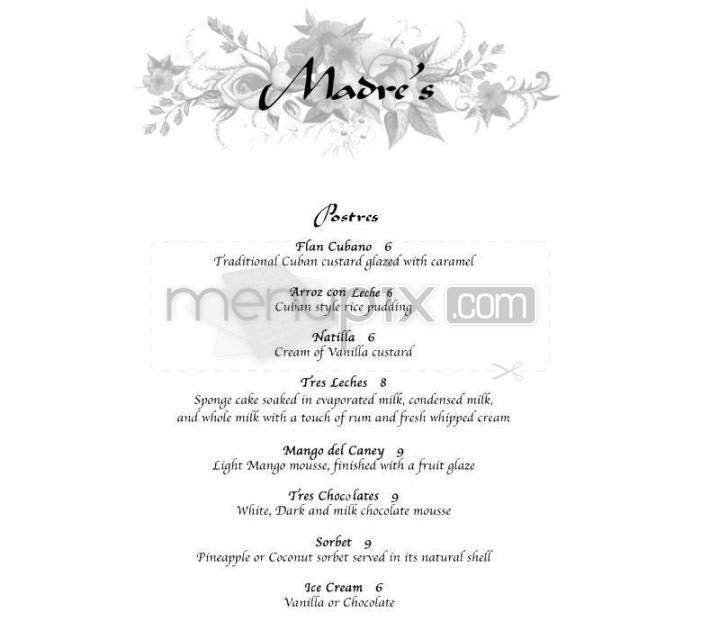 Madres Restaurant - Pasadena, CA menu_pic