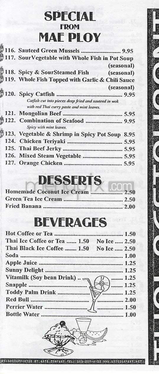 Mae Ploy - Los Angeles, CA menu_pic