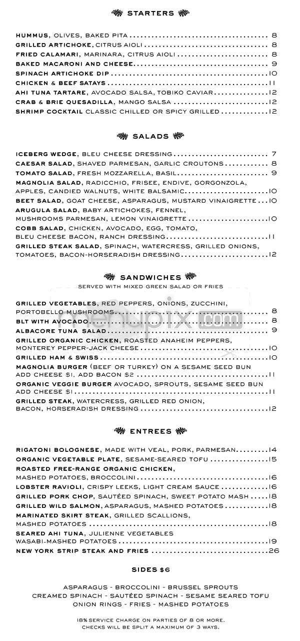 Magnolia - Los Angeles, CA menu_pic