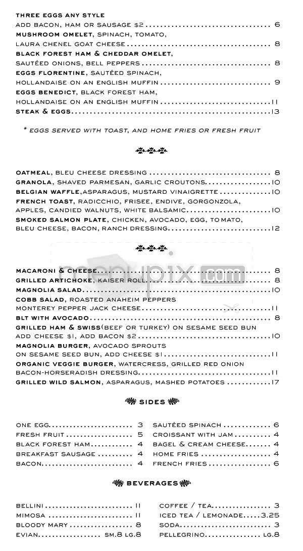 Magnolia - Los Angeles, CA menu_pic