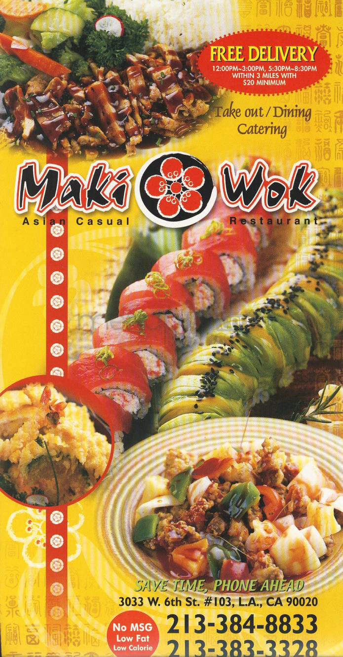 Maki Wok - Los Angeles, CA menu_pic