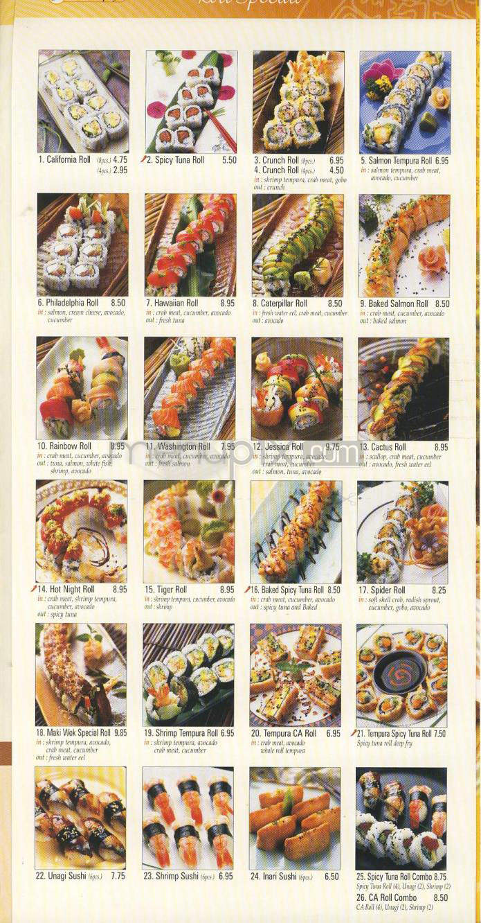 Maki Wok - Los Angeles, CA menu_pic