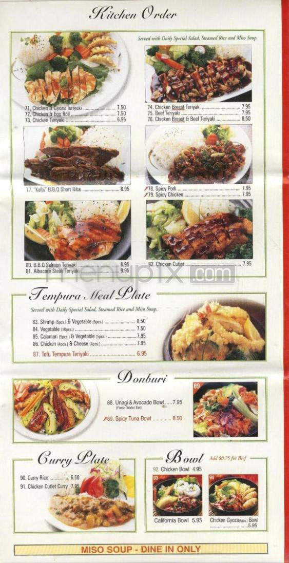 Maki Yaki - Venice, CA menu_pic