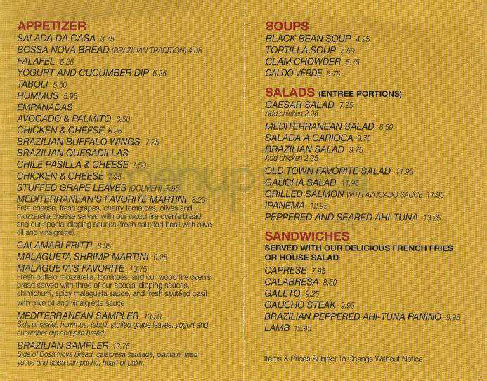 Malagueta - Pasadena, CA menu_pic