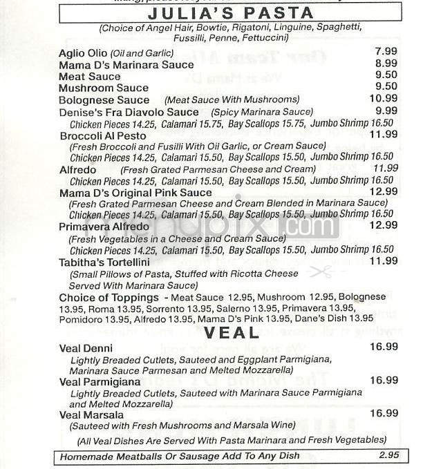 Mama D's Italian - Manhattan Beach, CA menu_pic