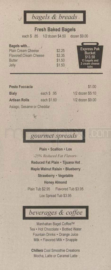 Manhattan Bagel - Woodland Hills, CA menu_pic