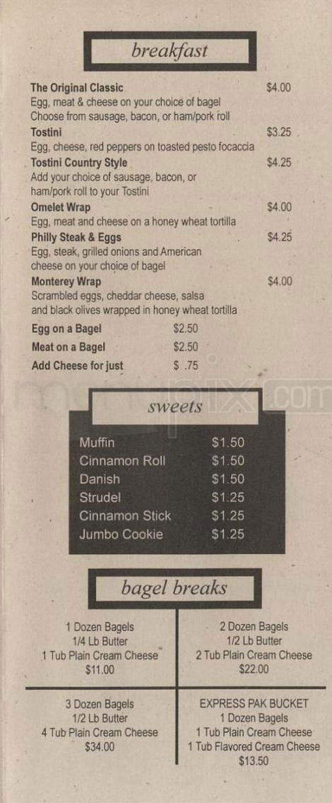 Manhattan Bagel - Woodland Hills, CA menu_pic
