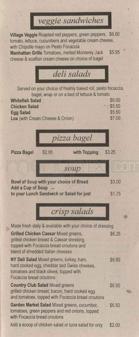 Manhattan Bagel - Woodland Hills, CA menu_pic