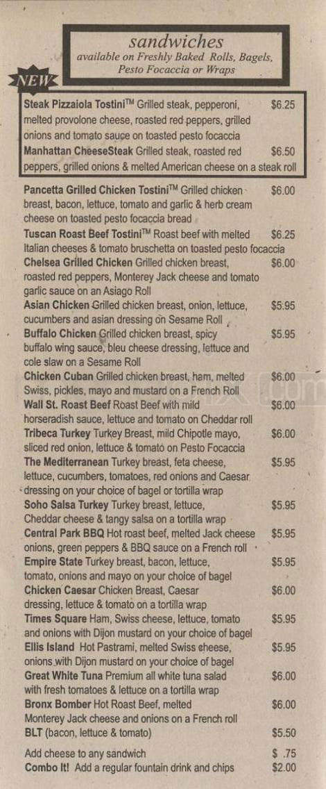 Manhattan Bagel - Woodland Hills, CA menu_pic