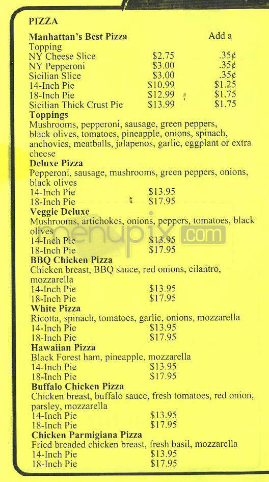 Manhattan Pizzeria - Manhattan Beach, CA menu_pic