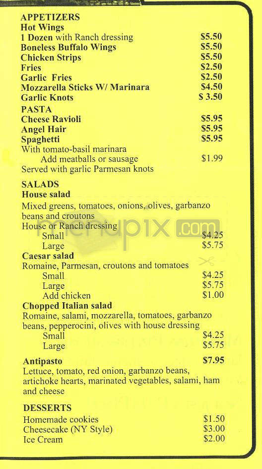 Manhattan Pizzeria - Manhattan Beach, CA menu_pic