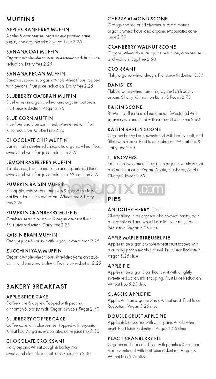 Mani's Bakery Cafe - Santa Monica, CA menu_pic