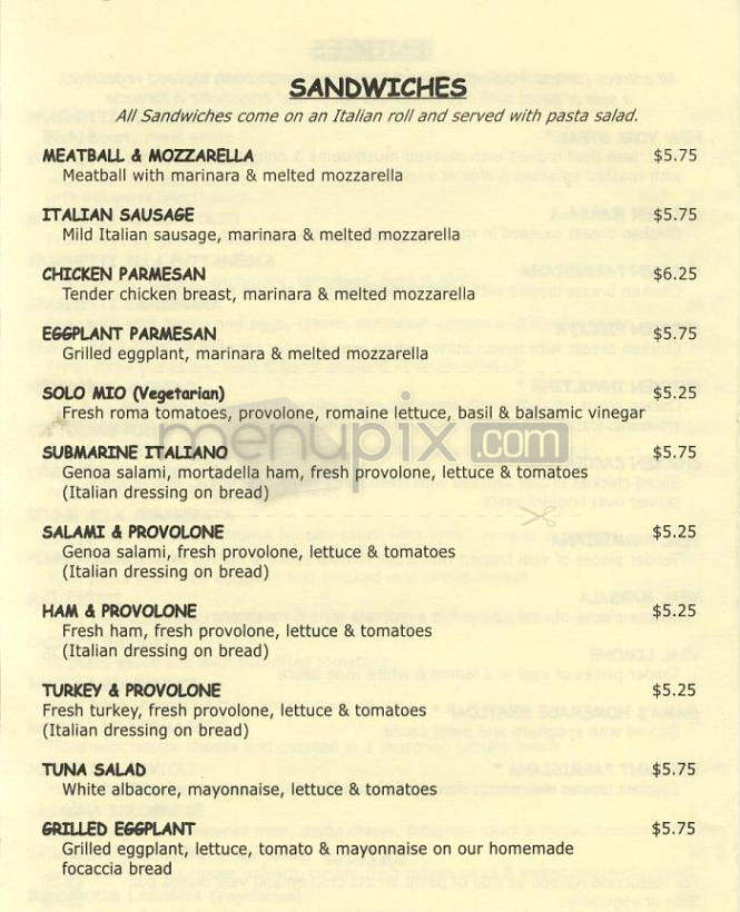 Marco's Trattoria - West Hollywood, CA menu_pic