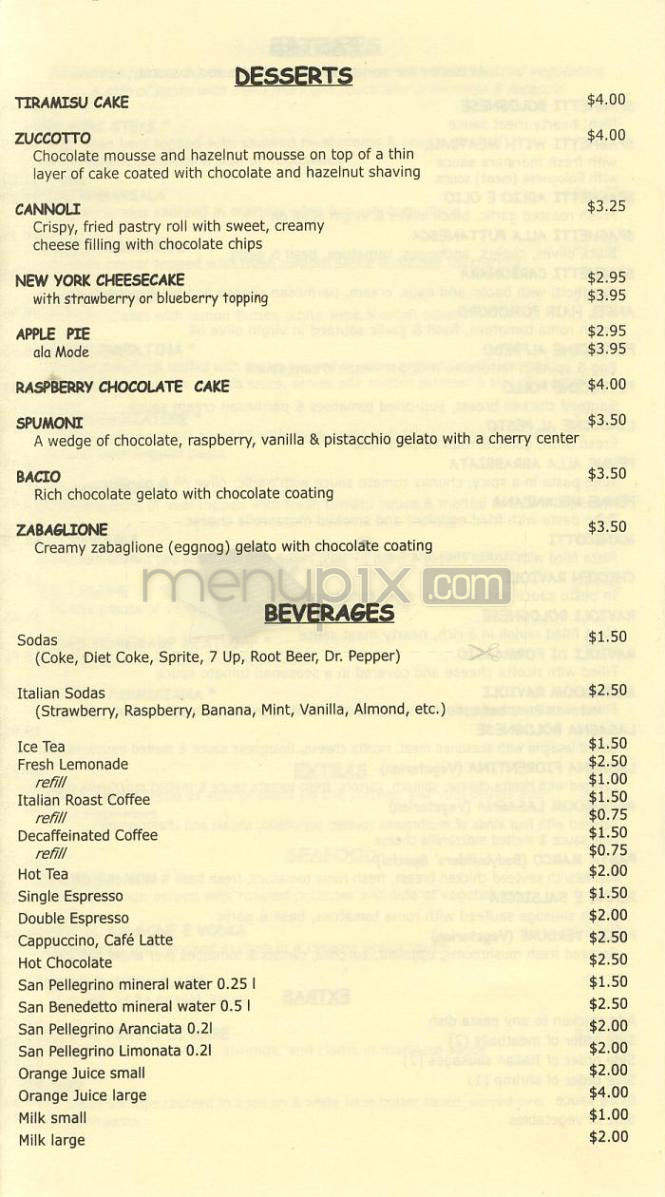 Marco's Trattoria - West Hollywood, CA menu_pic