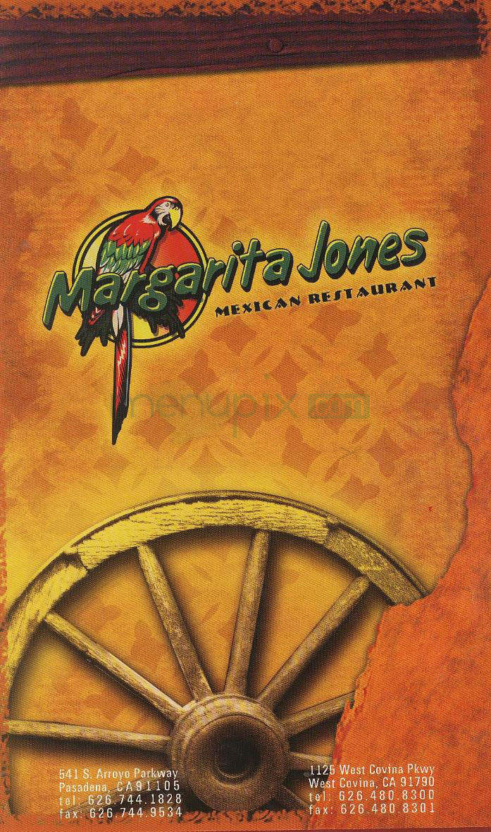 Margarita Jones Restaurant - Pasadena, CA menu_pic