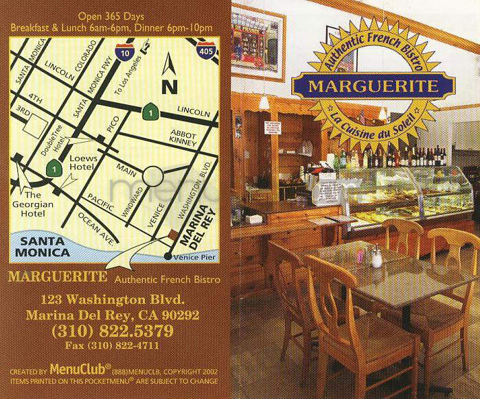 Marguerite Cafe - Venice, CA menu_pic