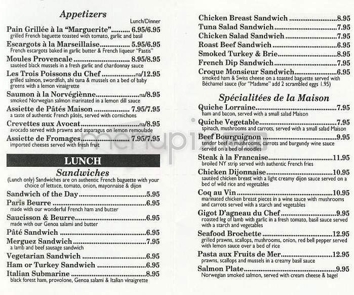 Marguerite Cafe - Venice, CA menu_pic