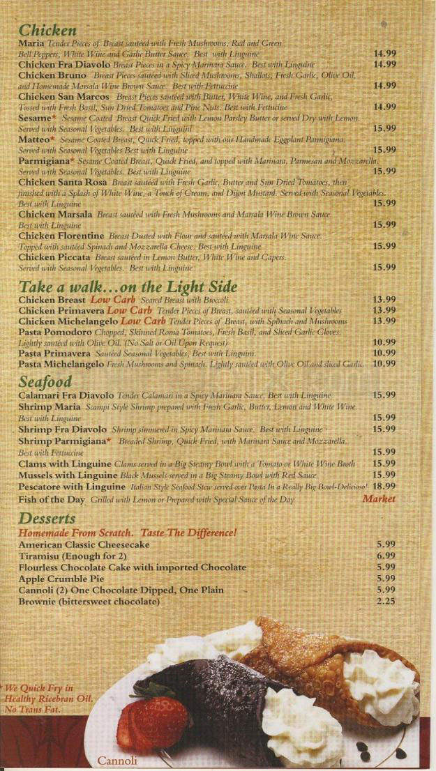 Maria's Italian Kitchen - Northridge, CA menu_pic